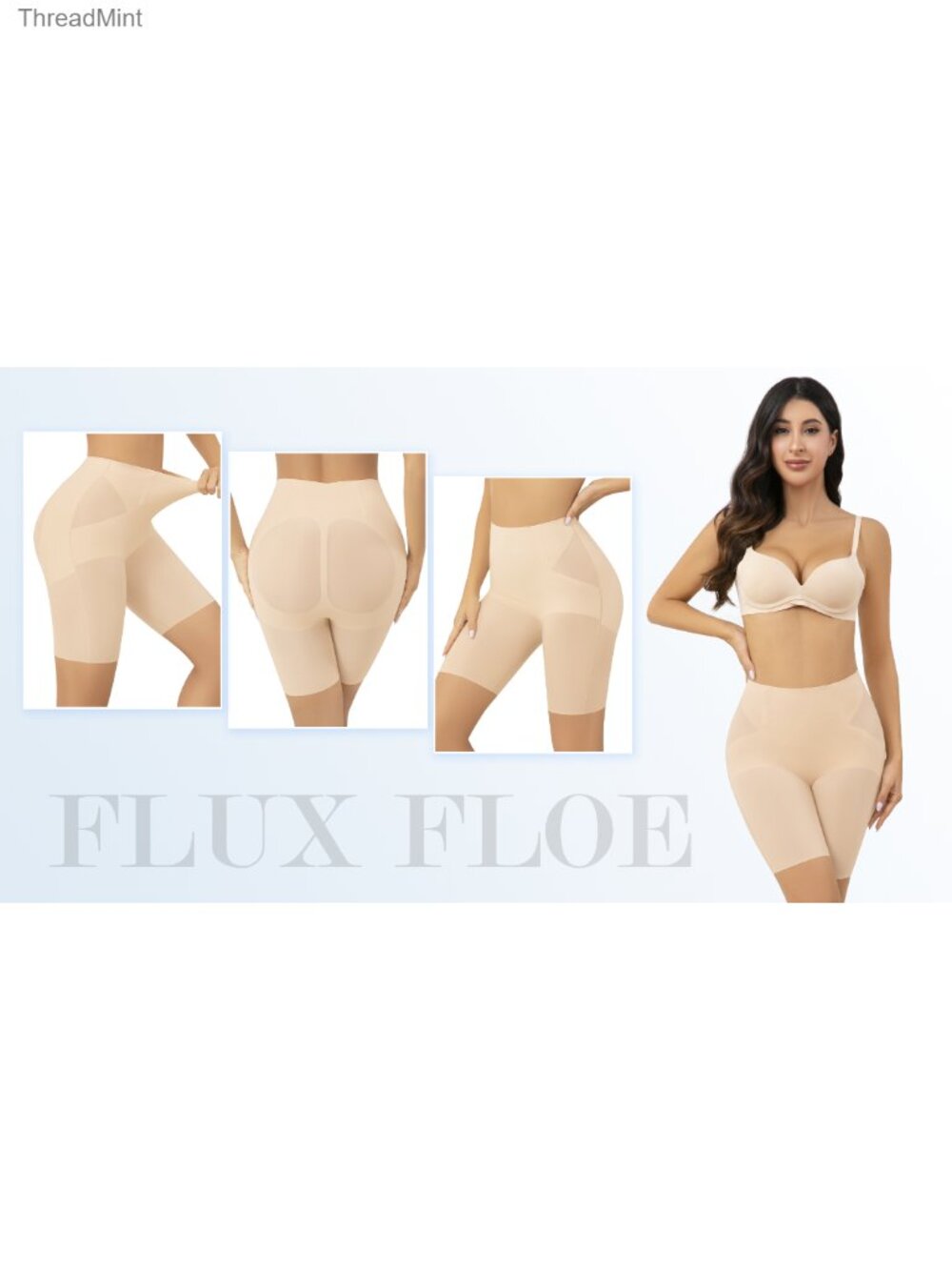 Seamless Mid-Waist Mid-Thigh Shapewear Shorts, Light Tummy Control, No-Roll - Picture 6 of 6